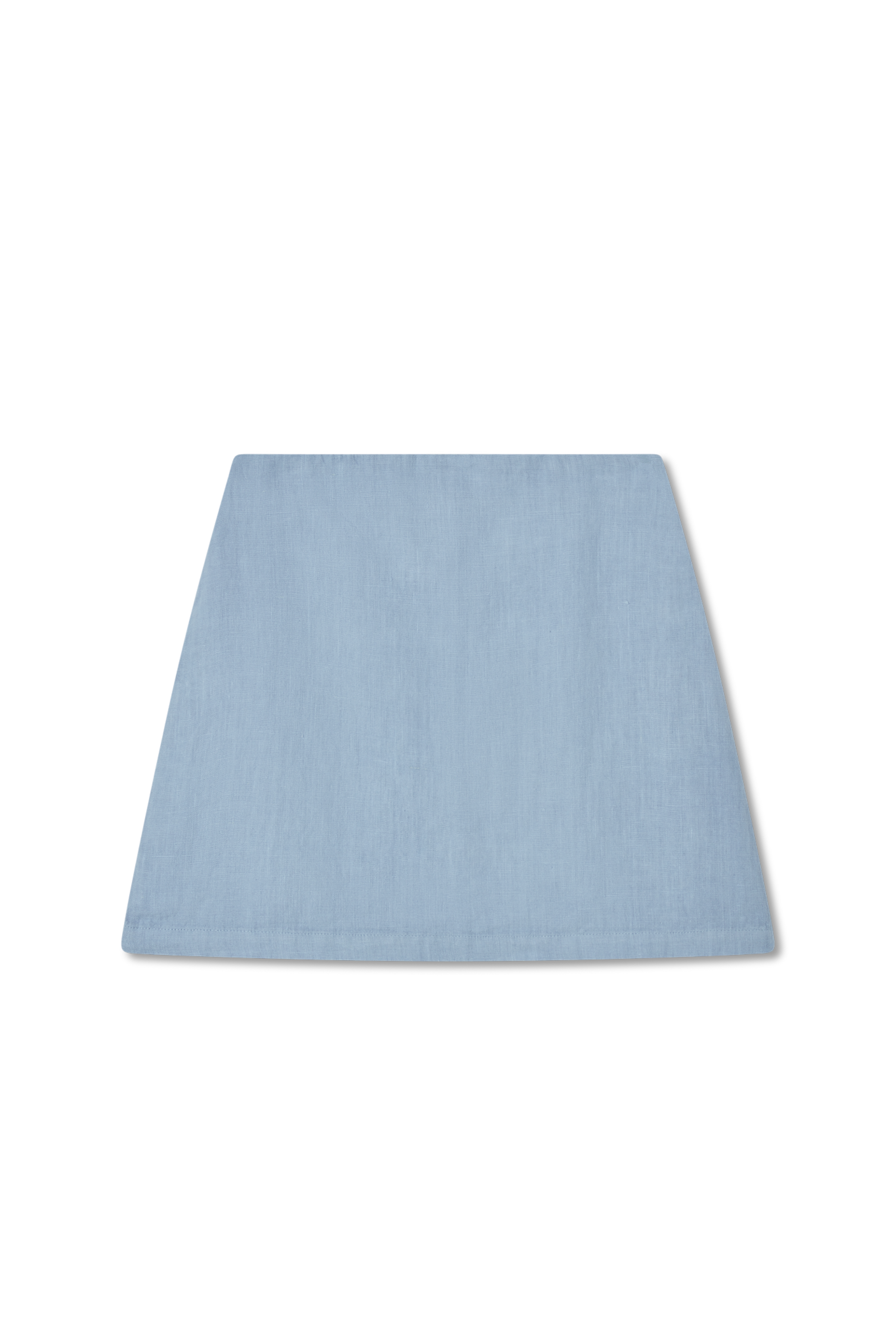 100% linen mini skirt with an A-line silhouette in light blue - VIR VITA
#color_baby blue