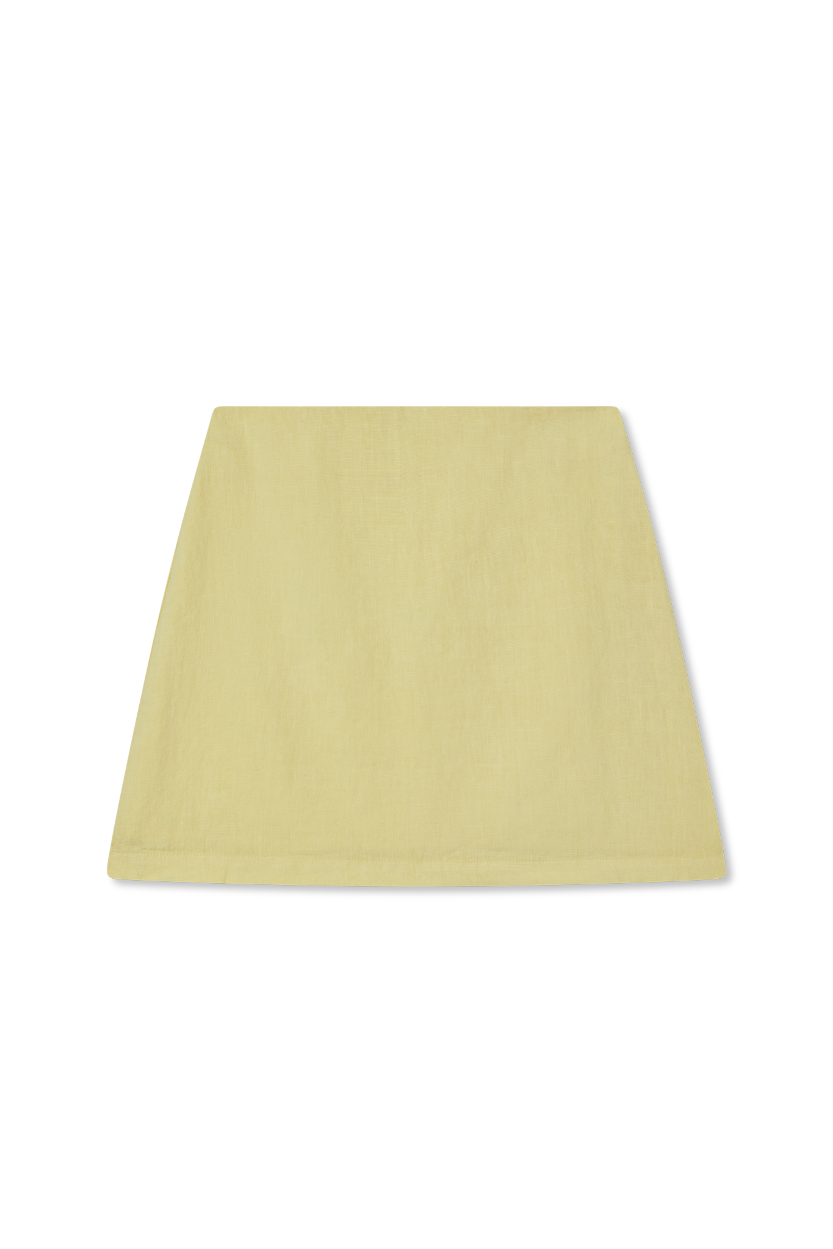100% linen mini skirt with an A-line silhouette in pale yellow - VIR VITA
#color_butter