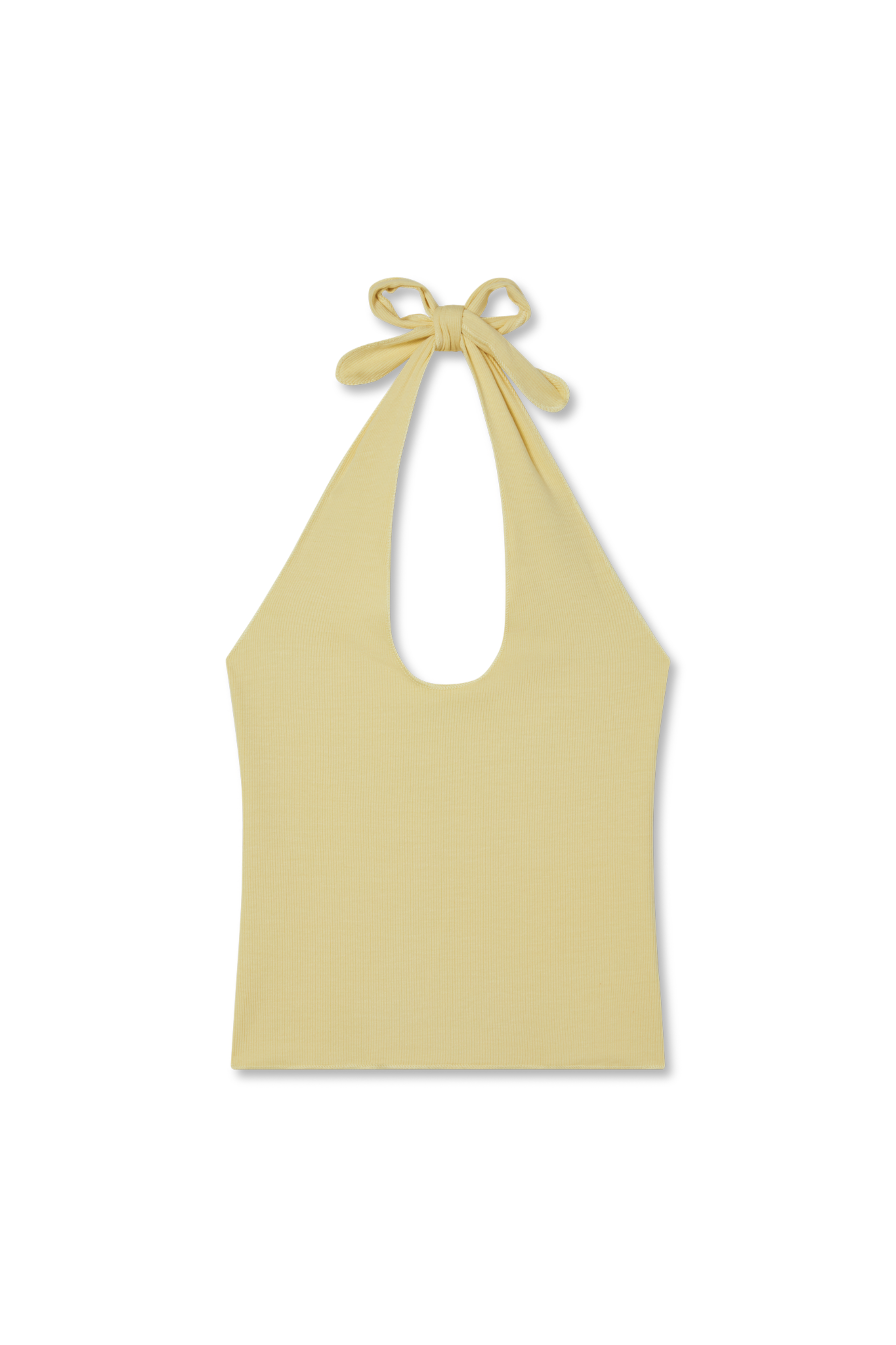 Soft and luxurious modal halter top in pale yellow- VIR VITA
#color_butter