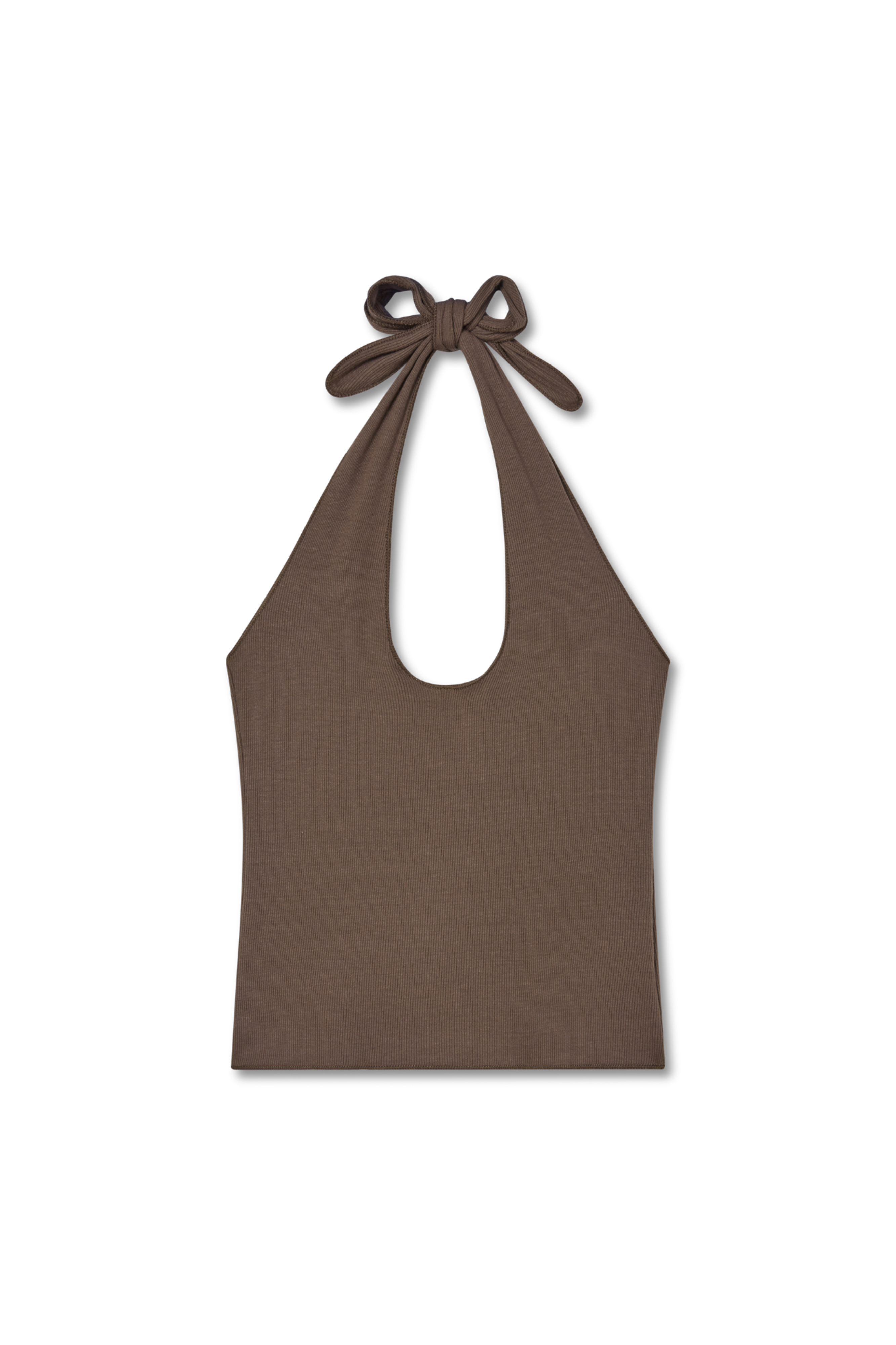 Soft and luxurious modal halter top in dark brown - VIR VITA
#color_chestnut