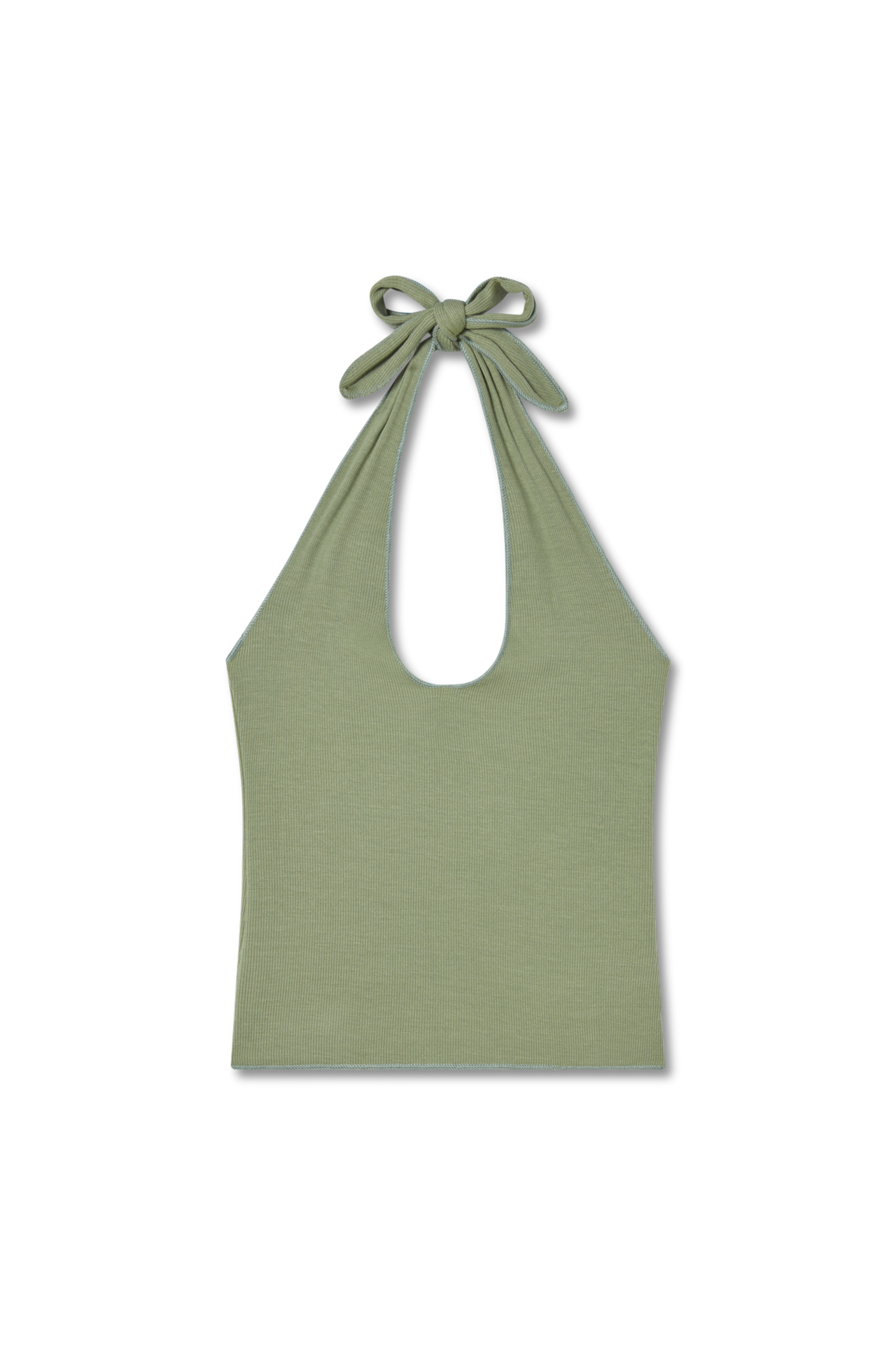 Soft and luxurious modal halter top in sage green - VIR VITA
#color_sage