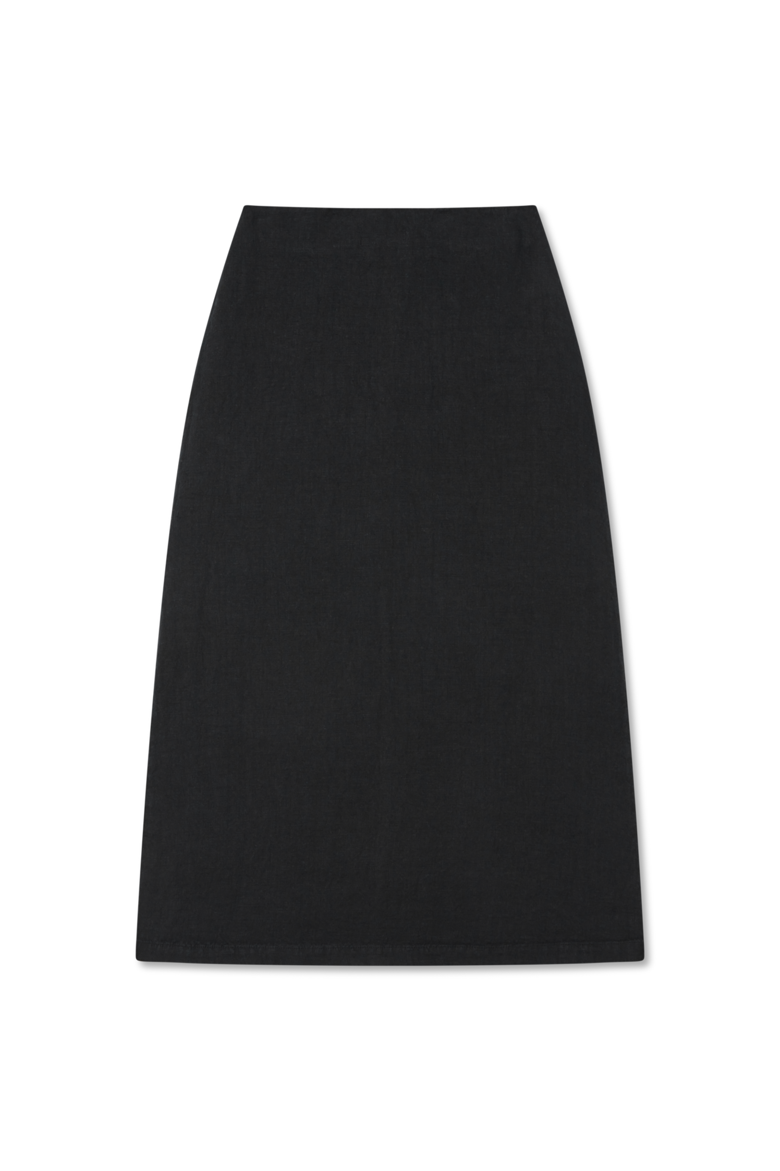 Premium 100% linen maxi skirt featuring a high waisted silhouette in black - VIR VITA
#color_black