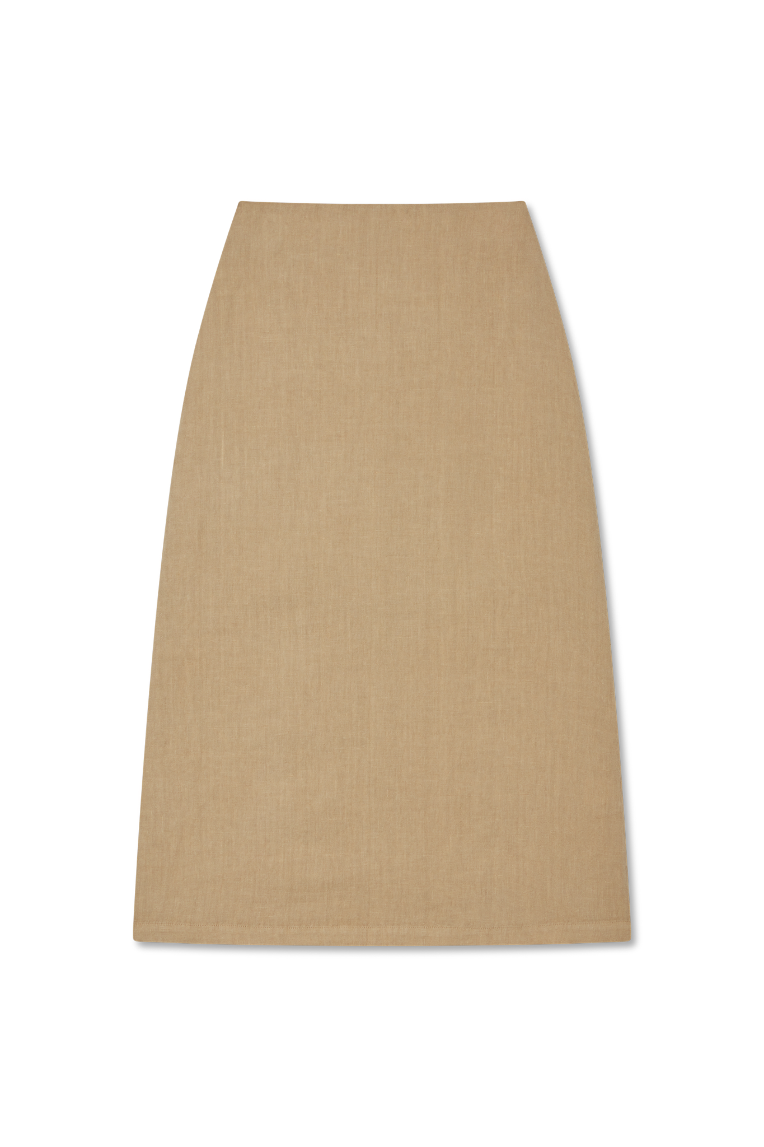 Premium 100% linen maxi skirt featuring a high waisted silhouette in toffee beige- VIR VITA
#color_toffee