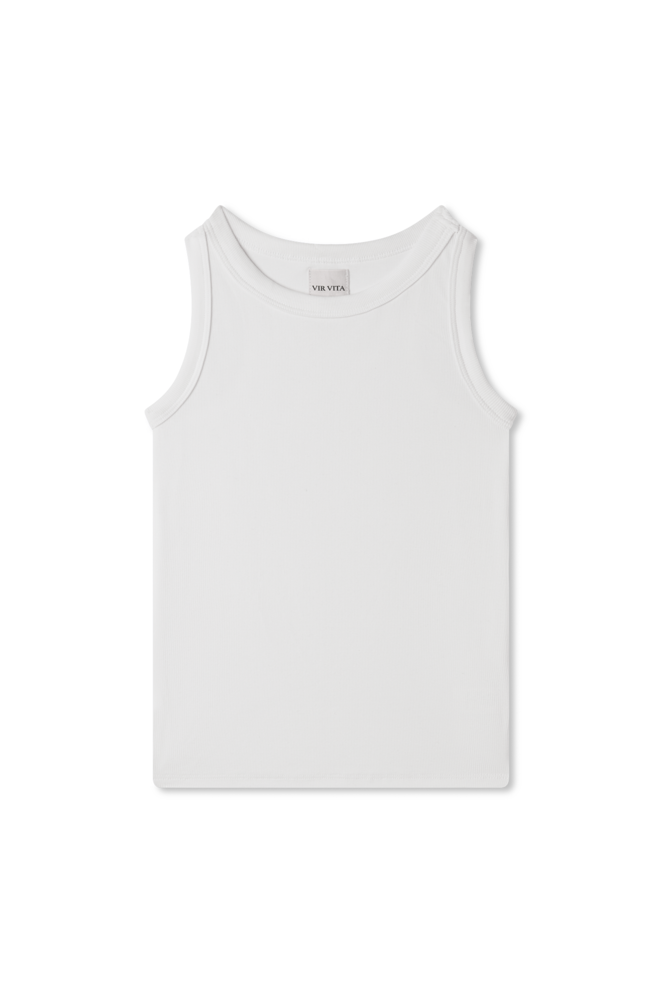 Supima cotton tank top featuring a racerback design in white - VIR VITA
#color_white