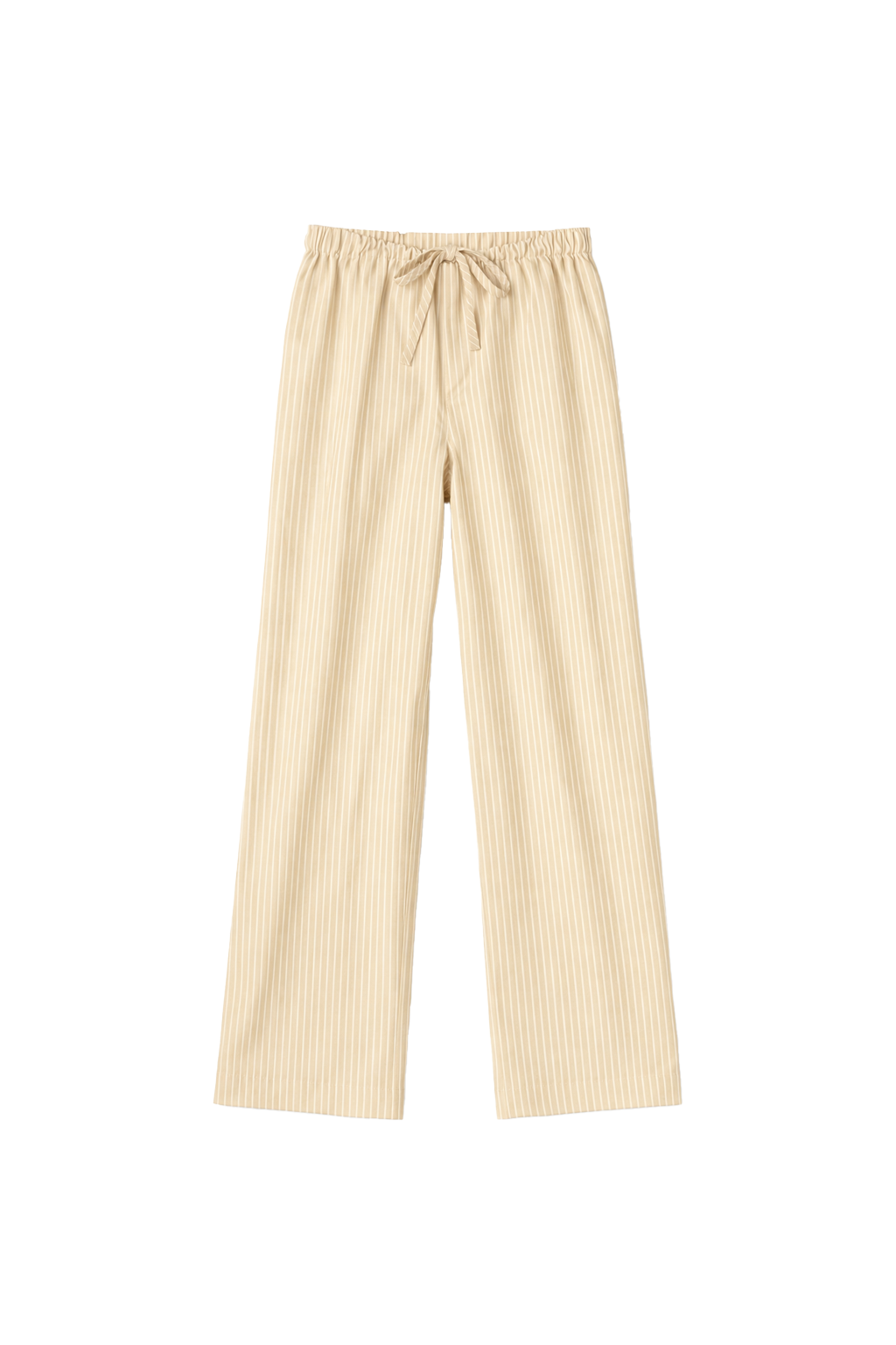 Flat image of sustainable 100% cotton relaxed striped drawstring pants in beige - VIR VITA
#color_dune stripe