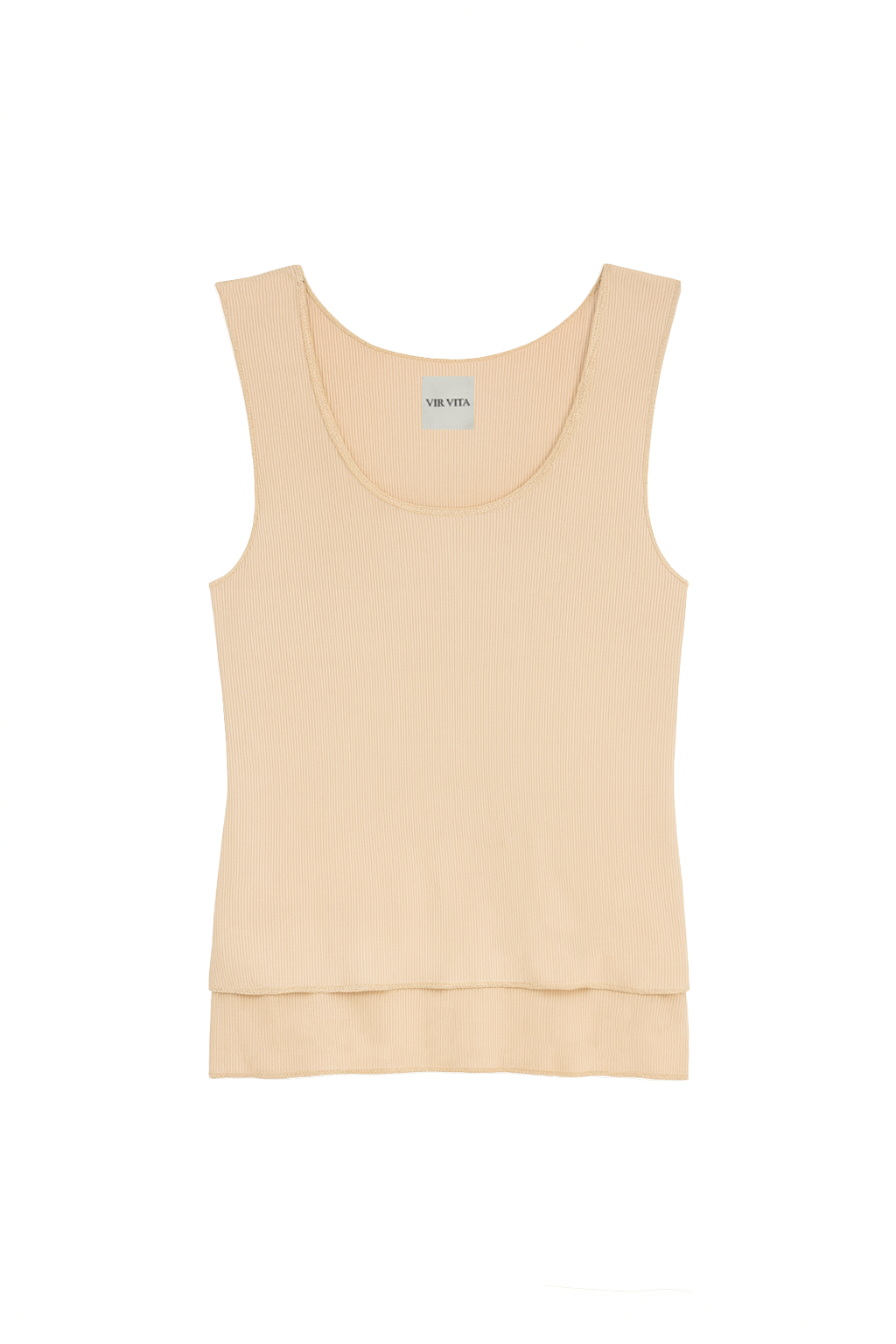 Flat image of sustainable micro modal beige double lined tank top - VIR VITA
#color_toffee