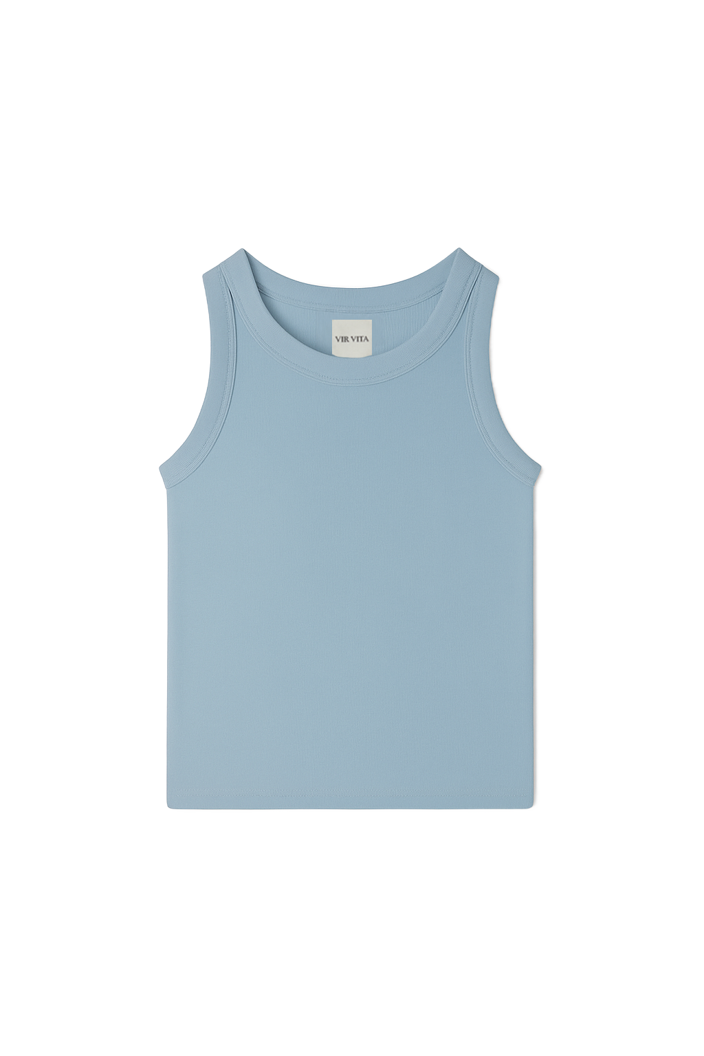 Supima cotton tank top featuring a racerback design in light blue - VIR VITA
#color_baby blue