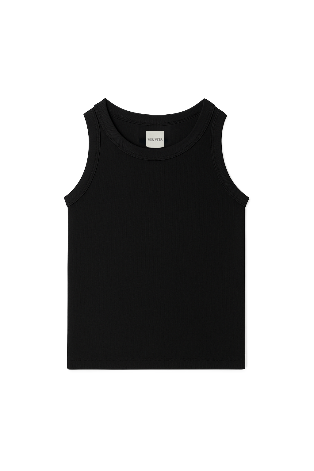 Supima cotton tank top featuring a racerback design in black - VIR VITA
#color_black