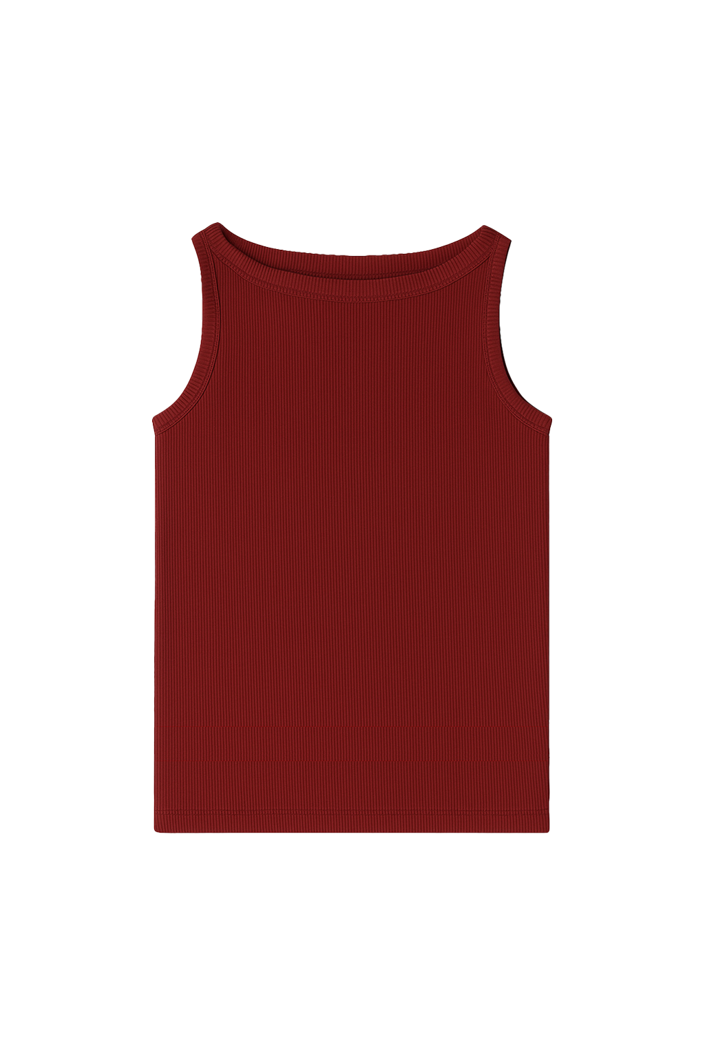 The luxurious supima cotton high neck tank top featuring a classic silhouette in dark red - VIR VITA
#color_sun dried tomato