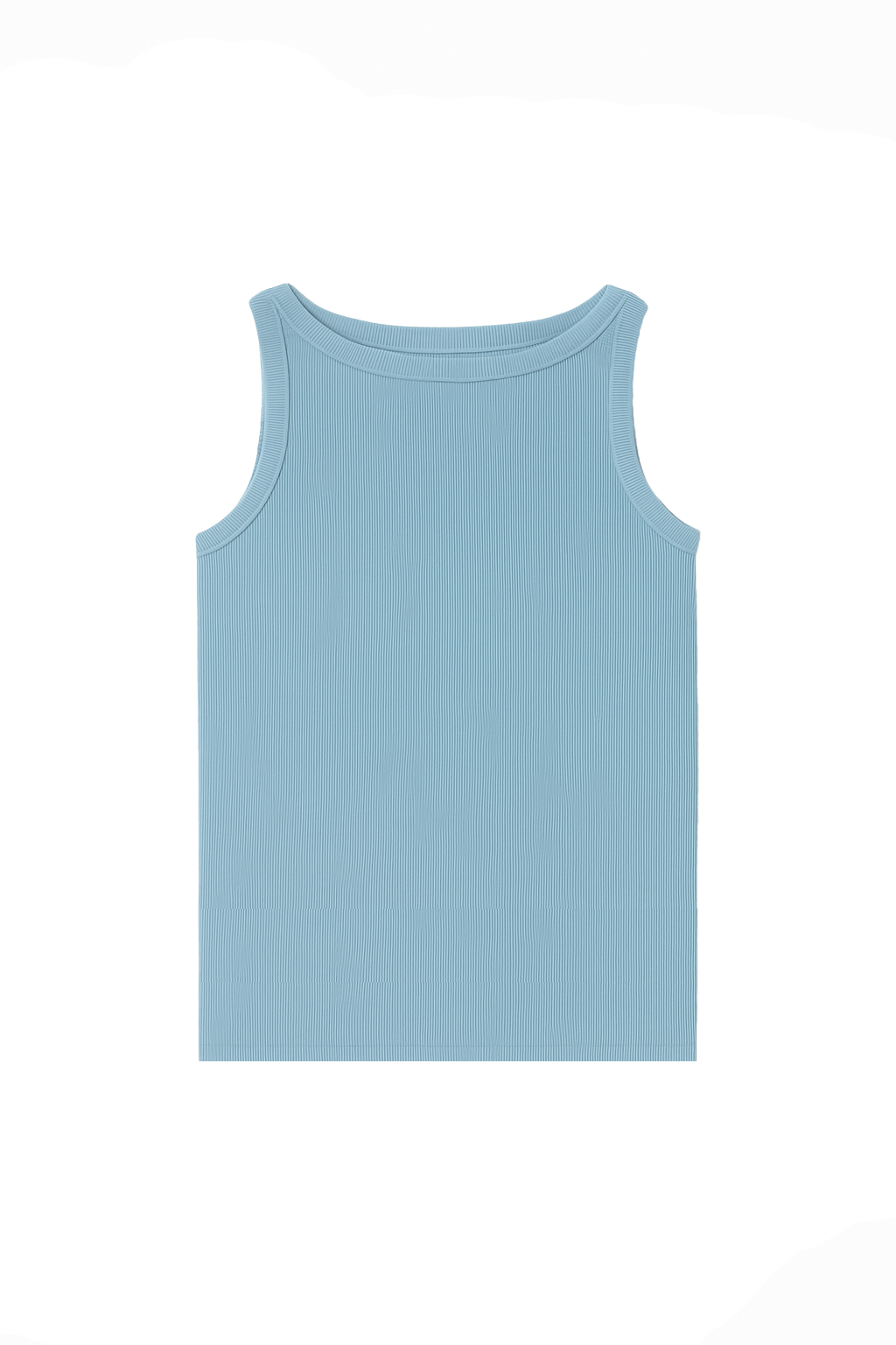 The luxurious supima cotton high neck tank top featuring a classic silhouette in light blue - VIR VITA
#color_baby blue