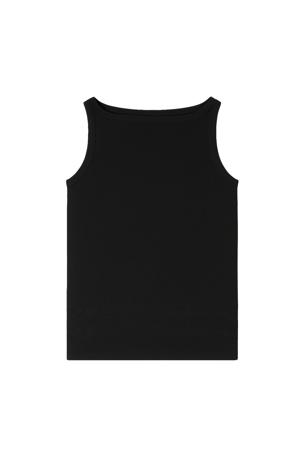 he luxurious supima cotton high neck tank top featuring a classic silhouette in black paired with linen drawstring pants in beige - VIR VITA
#color_black