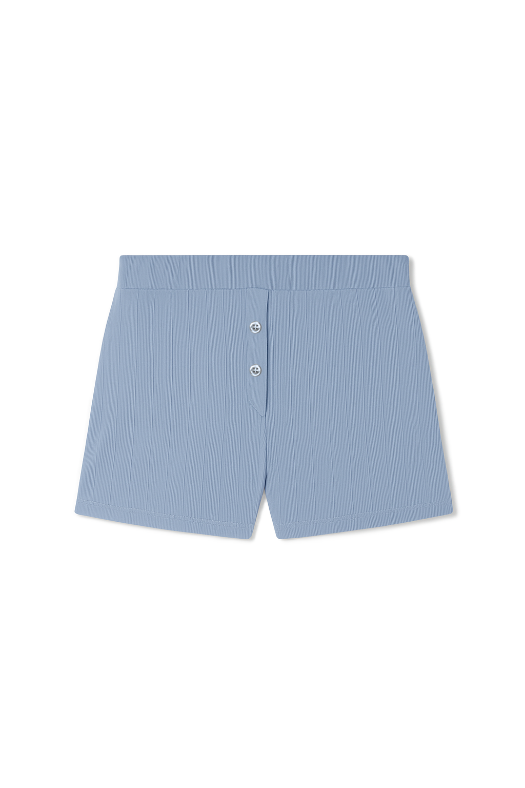Sustainable pointelle lounge short made of 100% recycled cotton featuring a relaxed fit in light blue - VIR VITA
#color_vintage blue