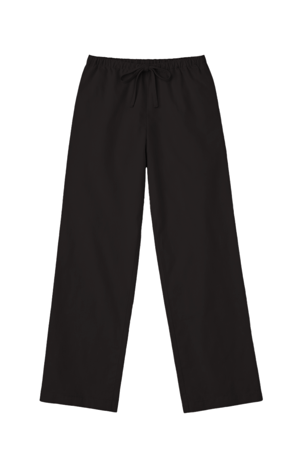 Flat image of 100% cotton poplin drawstring relaxed pants in black - VIR VITA
#color_black