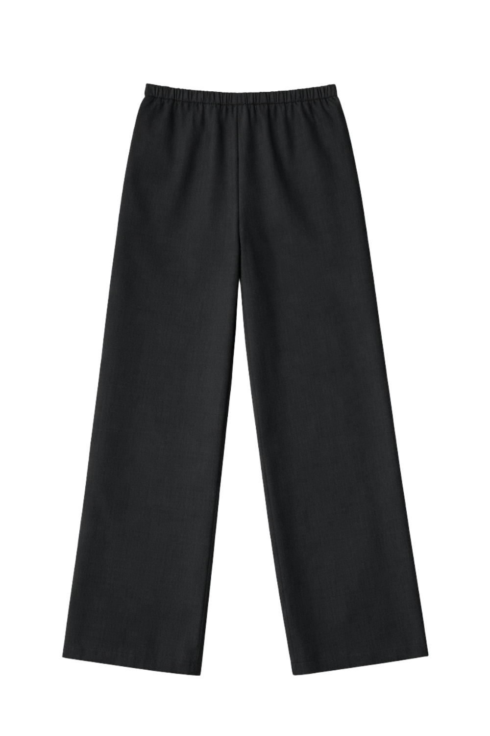 A timeless pair of wool pants designed with an easy elastic waist, straight wide leg, and full-length silhouette. - VIR VITA
#color_anthracite