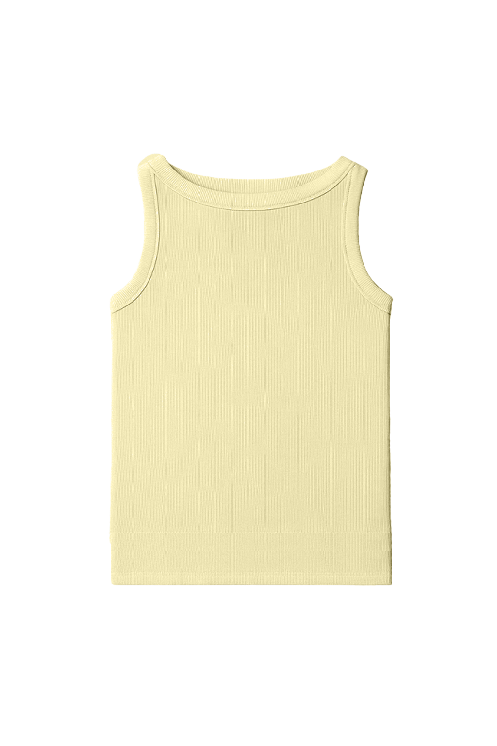 The luxurious supima cotton high neck tank top featuring a classic silhouette in pale yellow - VIR VITA
#color_butter