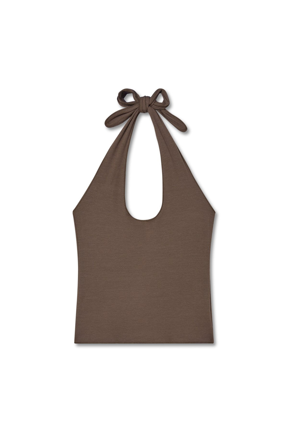 Soft and luxurious modal halter top in dark brown - VIR VITA
#color_chestnut