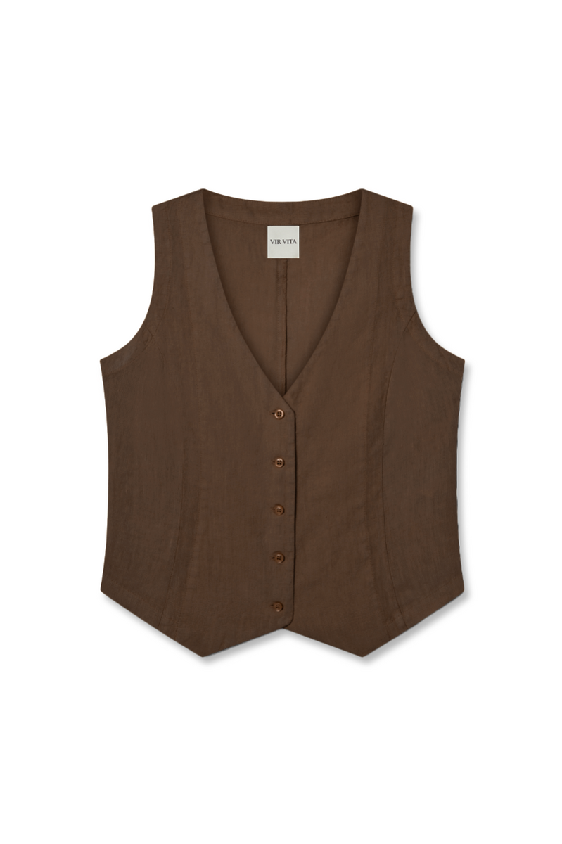 Violette Linen Vest | VIR VITA