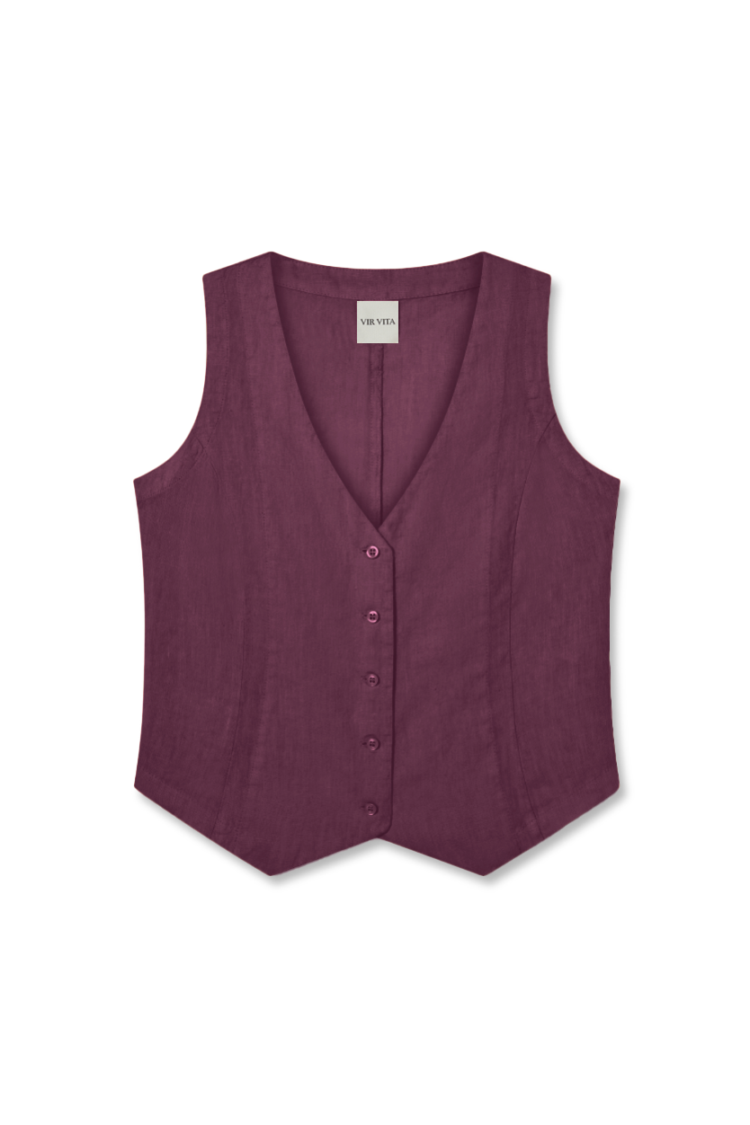 Violette Linen Vest | VIR VITA