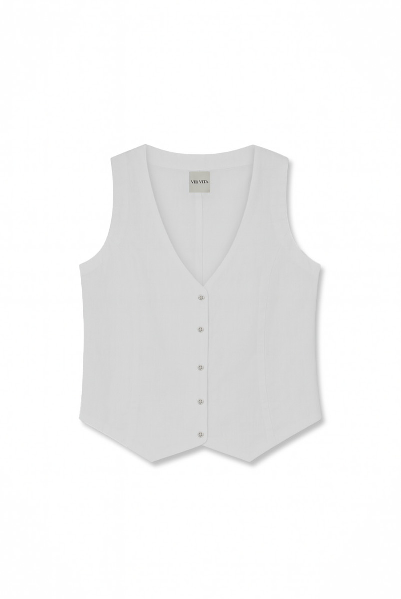 Violette Linen Vest | VIR VITA